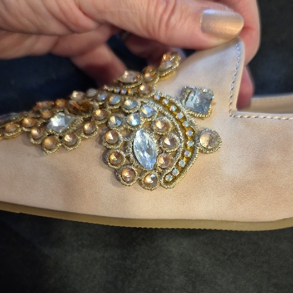 SHEIN Pale Pink Suede Embellished Loafers - Picture 9 of 10